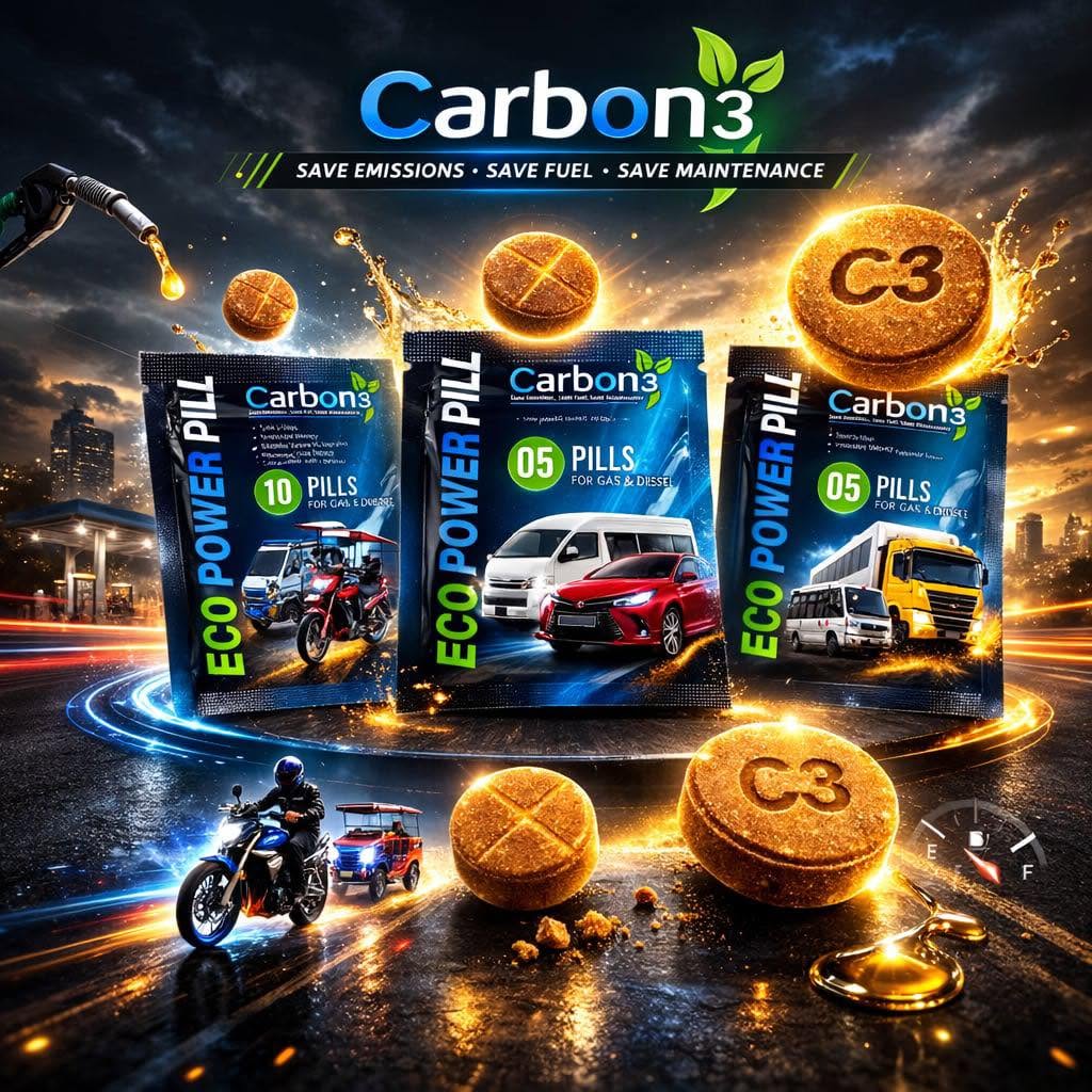 Carbon3 Eco Power Pill Display Packaging Graphic